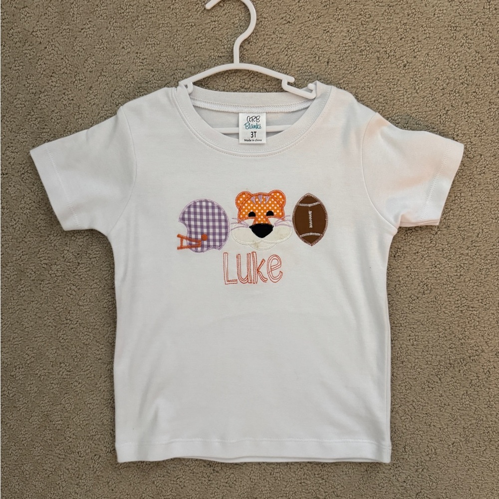 Embroidered Tiger Football Graphic Tee